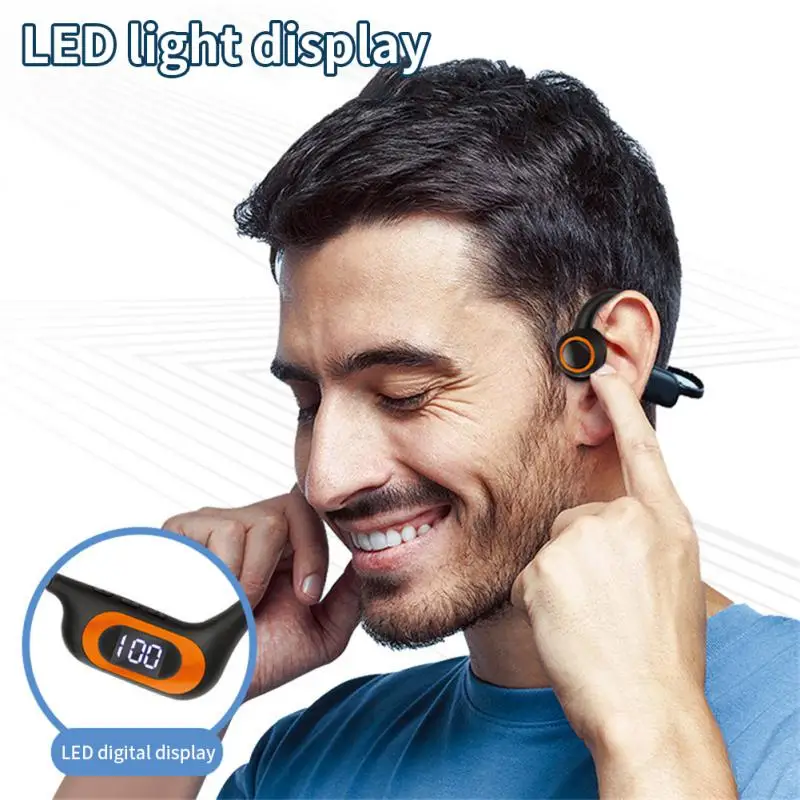 

Bone Conduction Earphone Wireless Bluetooth 5.3 Headphone Outdoor Sport Earbud Headset With Mic For Android Ios Support SD Card
