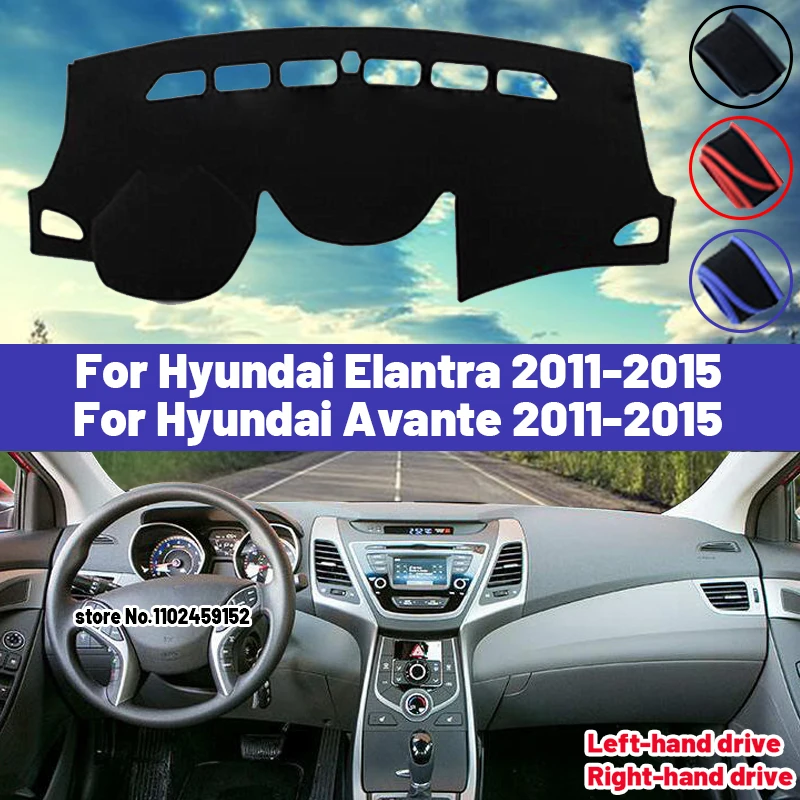 

Высококачественный коврик для приборной панели автомобиля Hyundai Elantra Avante 2011 ~ 2015, солнцезащитный козырек, избегает верблюд, ковры, защита от У...