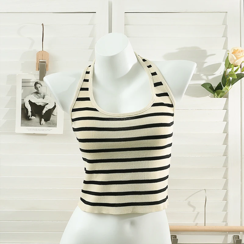 

Women Striped Crop Top Summer Halter Tube Tops Y2k Tank Top Backless Sleeveless Sexy Club Camis Fashion Hot Girl Party Vest