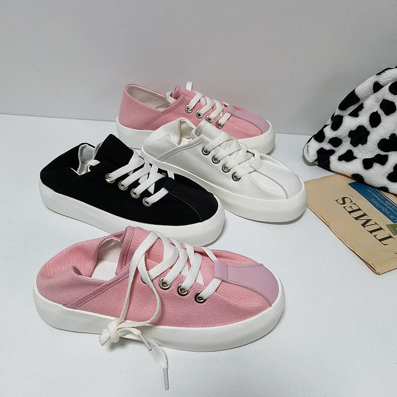 

All-Match Casual Woman Shoe Espadrilles Platform Shallow Mouth Female Footwear Modis Round Toe Dress 2022 Retro Small Basic Lace