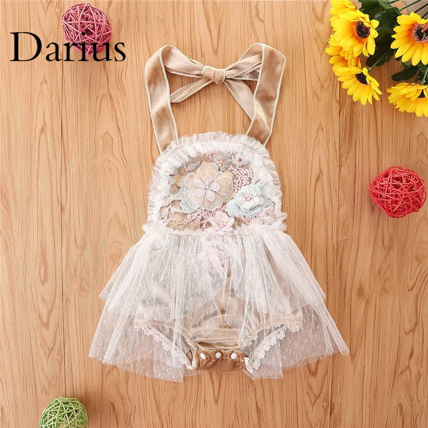 

Summer Newborn Infant Baby Girls Romper Lace Tutu Skirts Romper Princess Baby Clothing