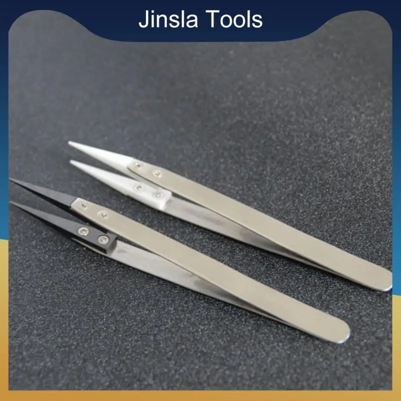 

White Black Tweezers Swappable Tweezers Tip For Home Diy Tools Convenient Ine Workmanship New Ceramic Handle Stainless Steel