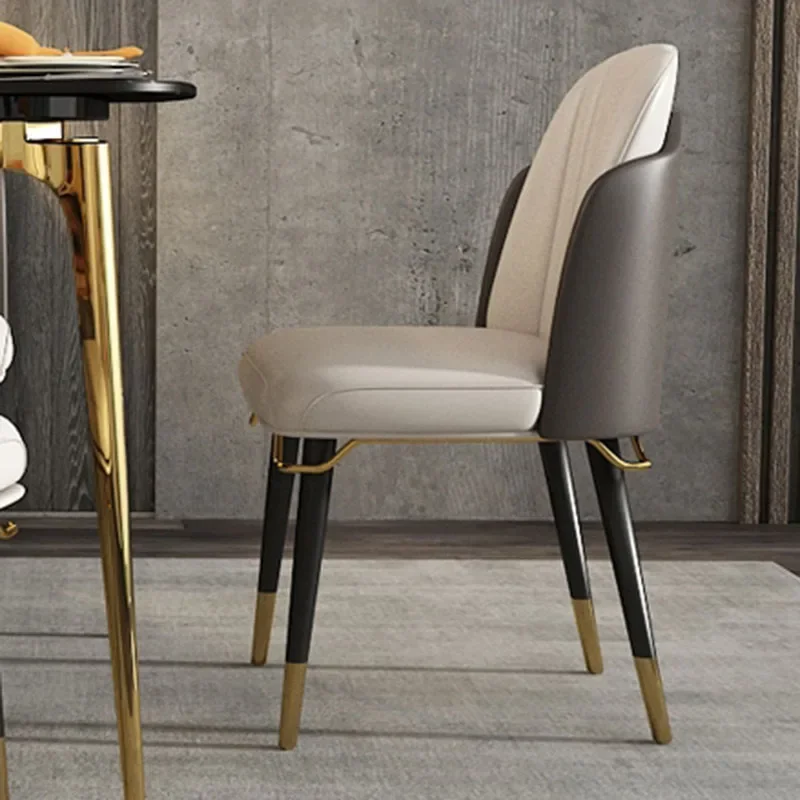 

European Beautiful Dining Chairs Luxury Leather Unique Single Chairs Kitchen Dining Party Barstools Meuble Hotel Furniture