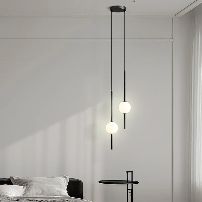 Creative Led Straight Restaurant Bar Single-head Pendant Light Nordic Bedroom Study Bedside Lamp Home Indoor Lighting Decor Lamp