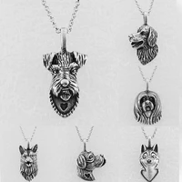 new retro schnauzerboxerhusky couple necklaces for women boho dog pendant statement kpop long necklace men jewelry chocker