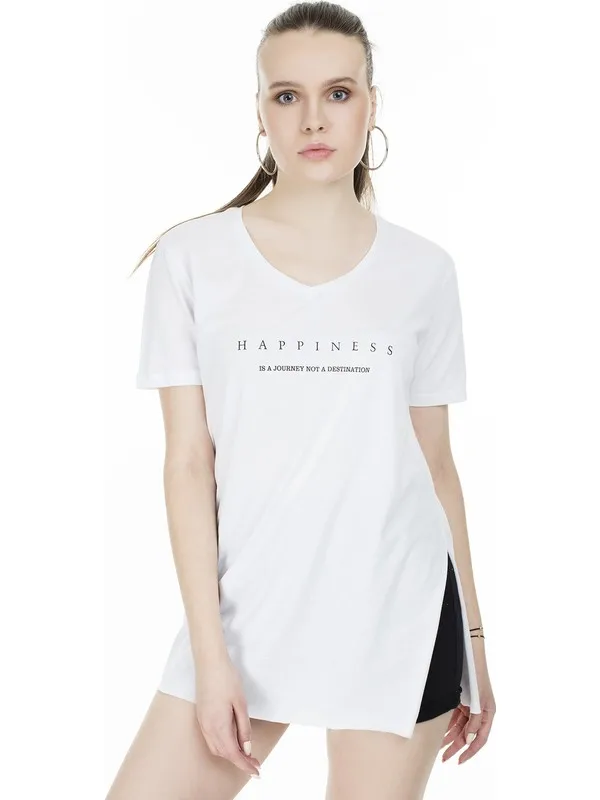 

Slash Detail V Neck T-Shirt Women 'S T-Shirt 5411062H T Shirt Y2K Top Nostalgic Summer Female T-Shirt Anime Bluz