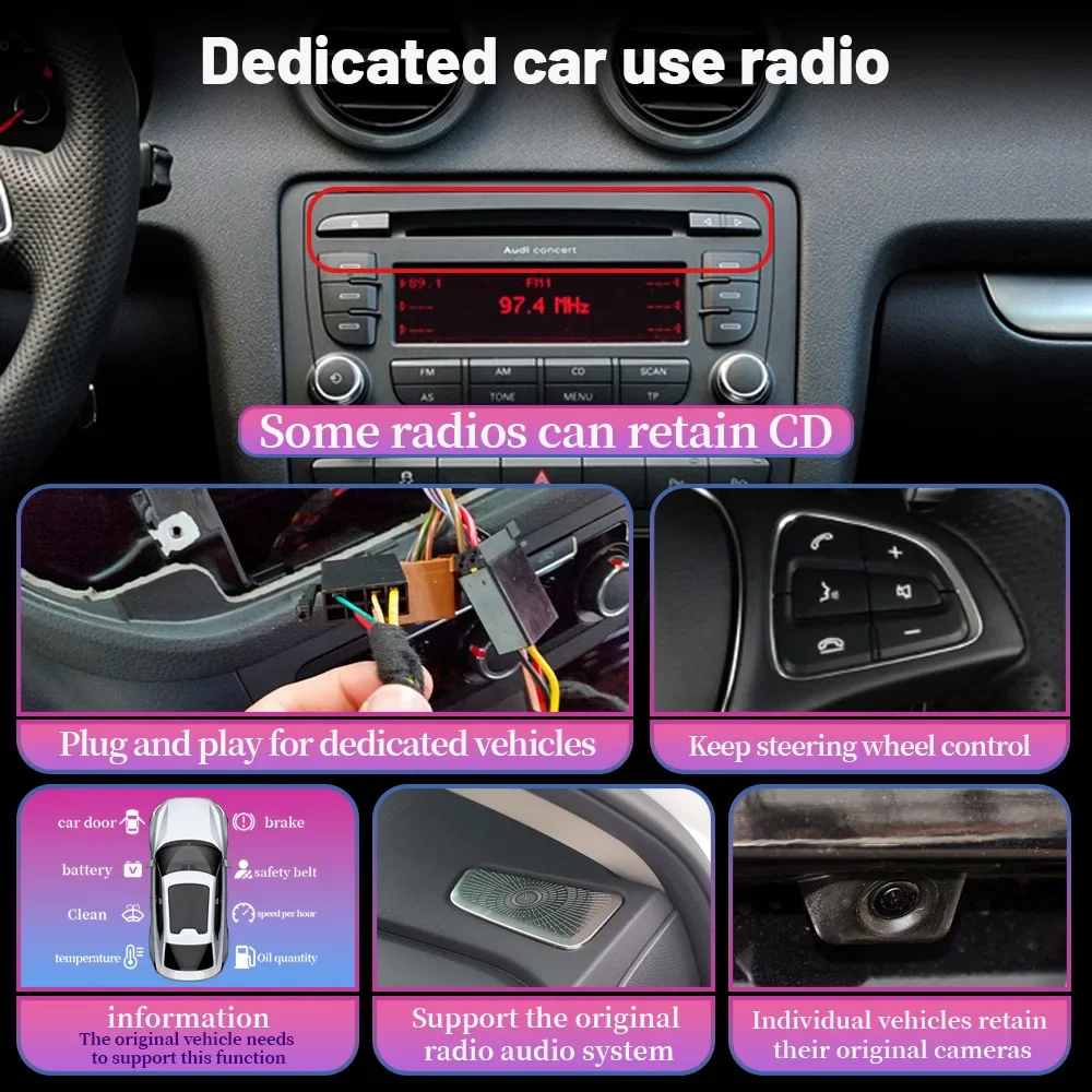 Android 14 для Honda Jazz 1 GD 2001-2008 Автомобильный радиоприемник Мультимедийный видеоплеер