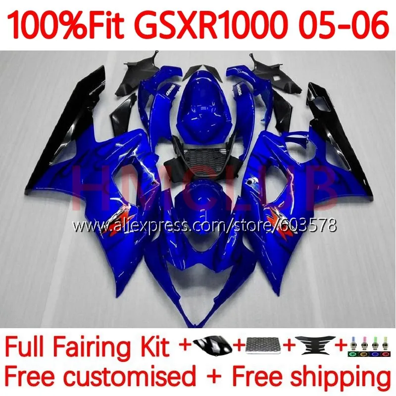 

Инъекция для SUZUKI GSX R1000 K5 GSXR-1000 GSXR 1000 CC 1000CC GSXR1000 2005 2006 GSX-R1000 05 06 обтекатель 100No.8 черный Пламя
