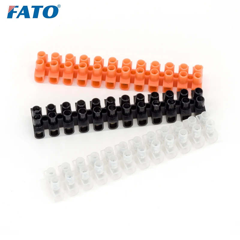 

FATO Wire Connector 3A 5A 10A 12P Terminal Blocks Strip U type Barrier Screw Terminal Flame Retardant Easy Cut Design