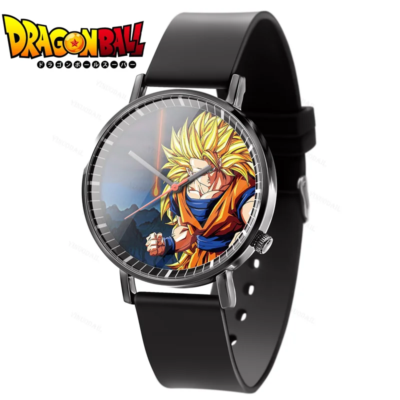 

Часы наручные мужские и женские кварцевые с черным ремешком и драконом