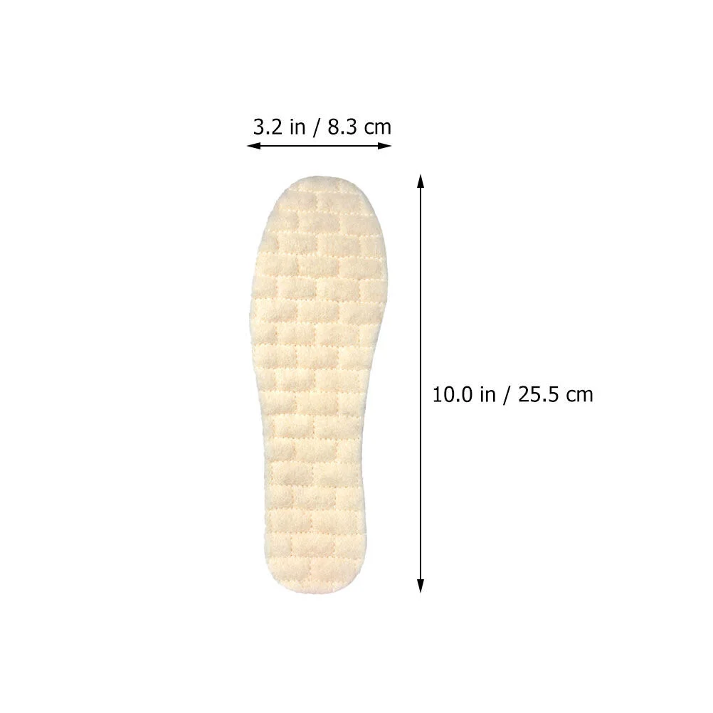 2 Pairs Latex Wool Insole Winter Insoles Fleece Shoe Pad Plantar Fasciitis Foot Boot Inner Pads Men Women Sneakers Slippers