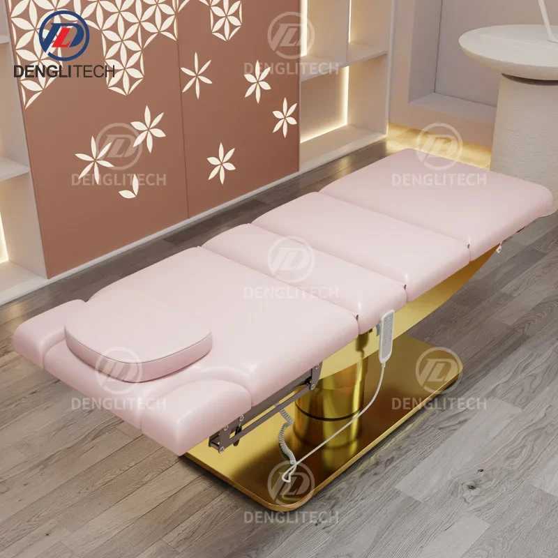Японские высококлассные розовые кожаные Фотоэлектрические столы для массажа