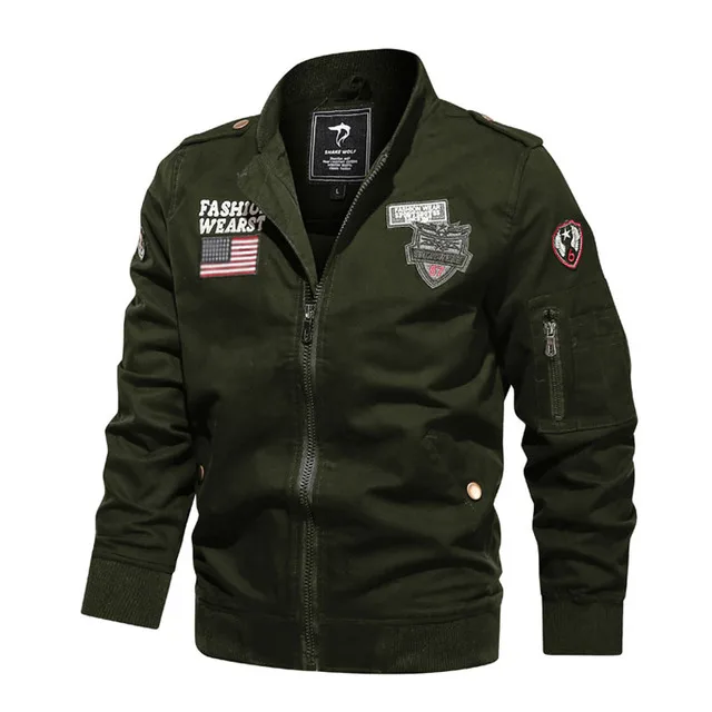 

Tactical Flight Jackets Male Spring Casual Solid Color Cotton Mens Coats Military Style Jacket Men Air Force Pilot Combat Bomber