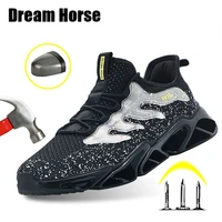 dream horse mens work safety shoes anti smashing indestructible sneakers no slip industrial construction work security boots