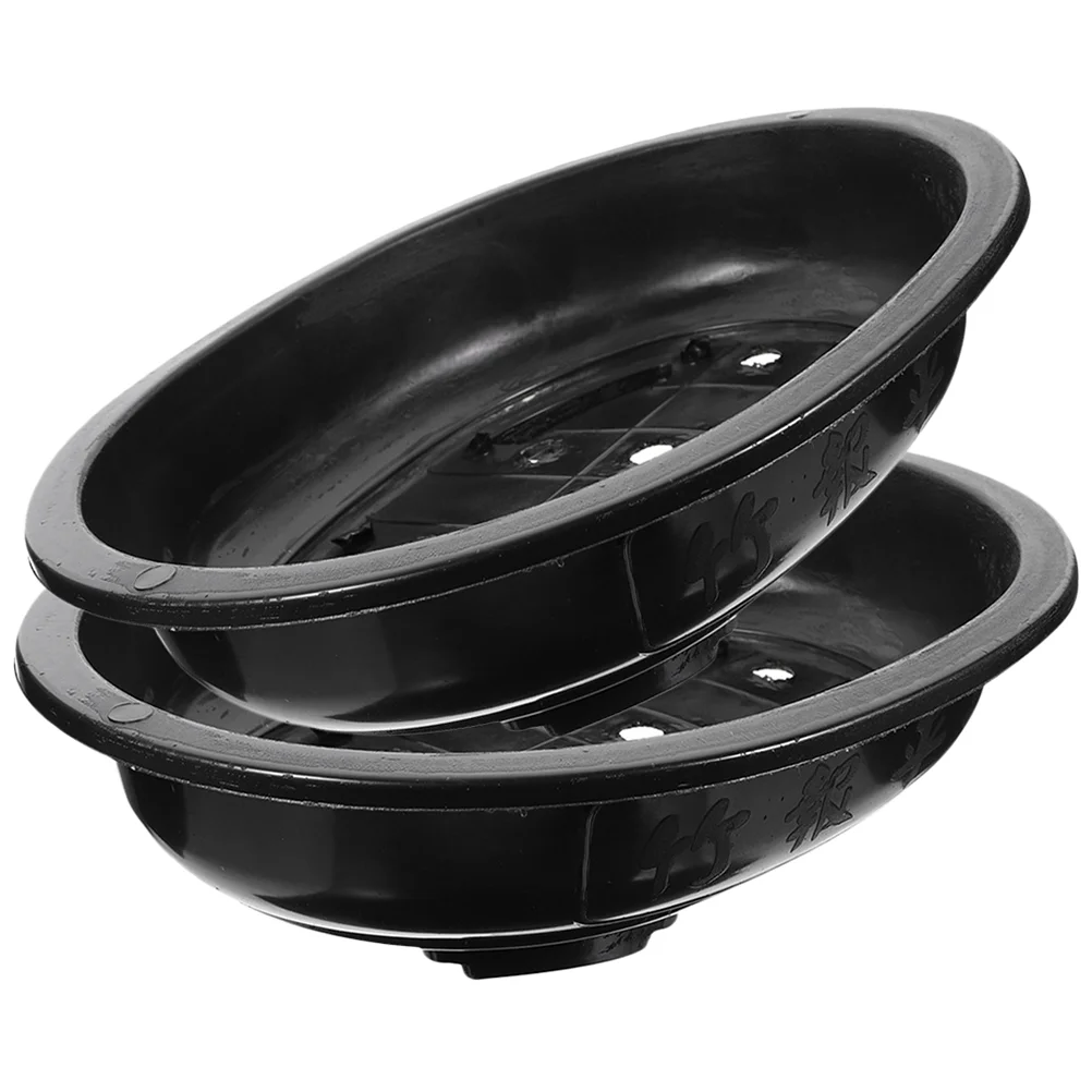 

2Pcs Oval Bonsai Pot Large Flower Pot Gardening Bonsai Container Breathable Bonsai Training Pot
