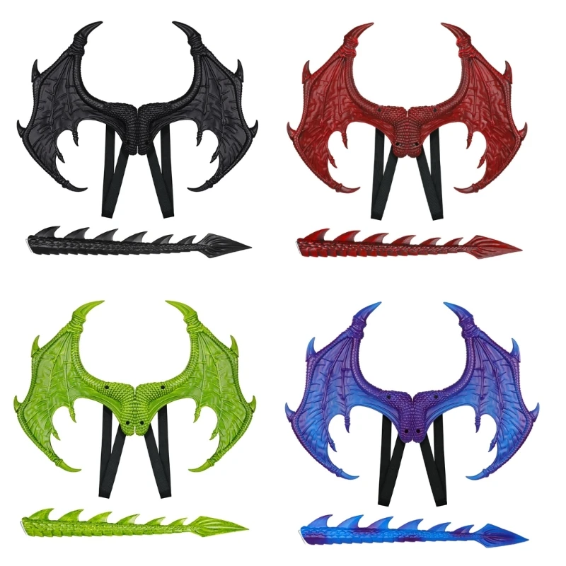 

Dragon Wings Halloween Dinosaur Tail for Kid Boys Girls Kindergarten Performance-Costumes Prop Dragon Costume Set Drop shipping