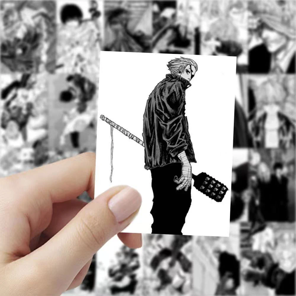 Черно-белые аниме наклейки 10/30/59 шт