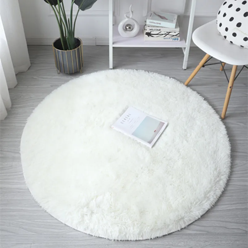 

Thick Plush Door Mat Carpet Indoor Aesthetic Cute Nordic Floor Mats White Fluffy Round Tapetes De Salas Bedrooms Decorations
