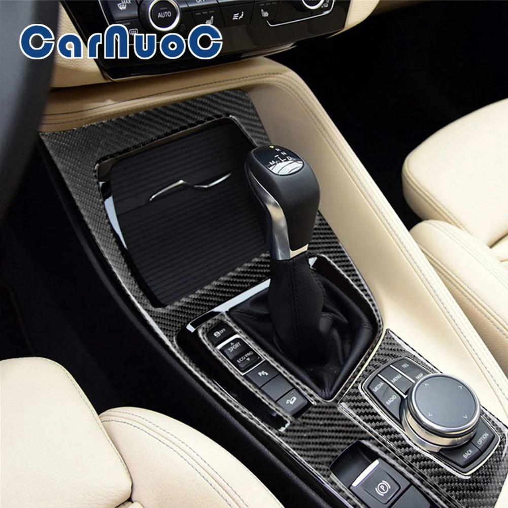 

Car Carbon Fiber Sticker Gear Shift Panel Decorative Trim For BMW X1 F48 2016 2017 2018 Auto Interior Replaceable Accessories