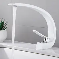Modern Bathroom Mixer Tap Black/White Basin Faucet Ceramic Cartridge Wash Single Handle Hot And Cold Washroom Kitchen Faucets
