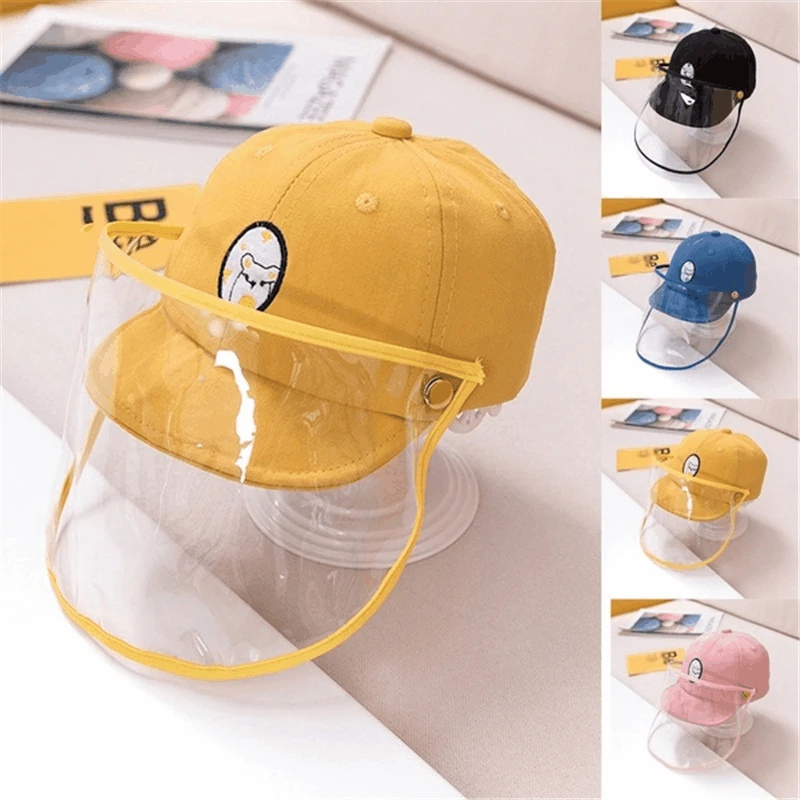 

Baby Infant Boy Sun Hat Summer Children Kids Bucket Cap Eye Face Shield Protection Mask Removable Anti-saliva Shade Cover