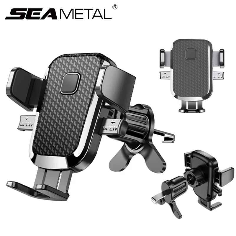 SEAMETAL Upgraded Hook Car Phone Holder Anti Shake Air Vent Phone Mount 360-Degree Rotation Stable Smartphone Naigation Support