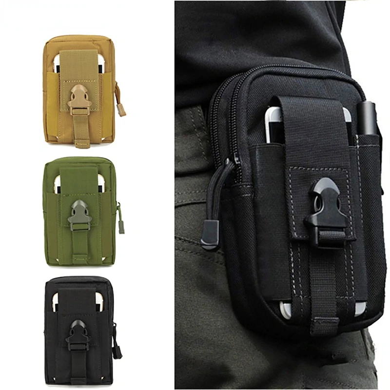 

Men Tactical Molle Pouch Belt Waist Pack Bag Small Phone Pocket Military Waist Pack Running Pouch Travel Camping Bags Soft Back