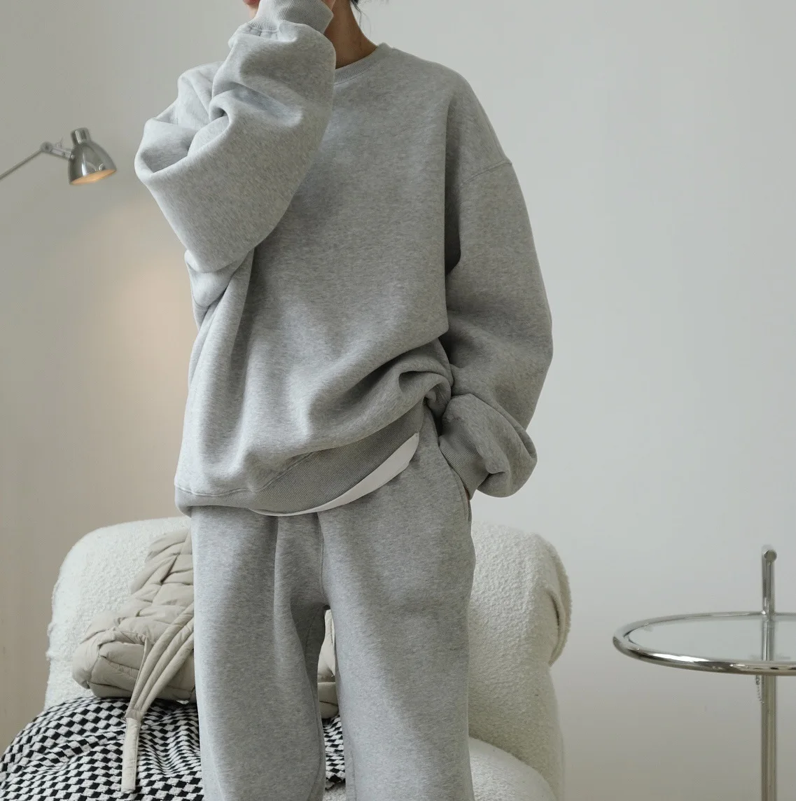 

woman cotton warm soft sweatshort from set loveMODA without pants