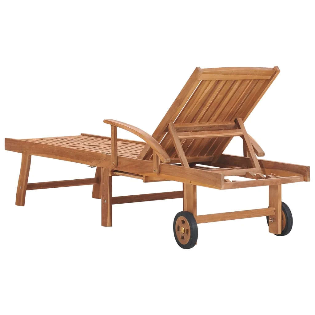 

Outdoor Patio Sun Lounger Lounge Chairs Outside Deck Pool Garden Solid Teak Wood