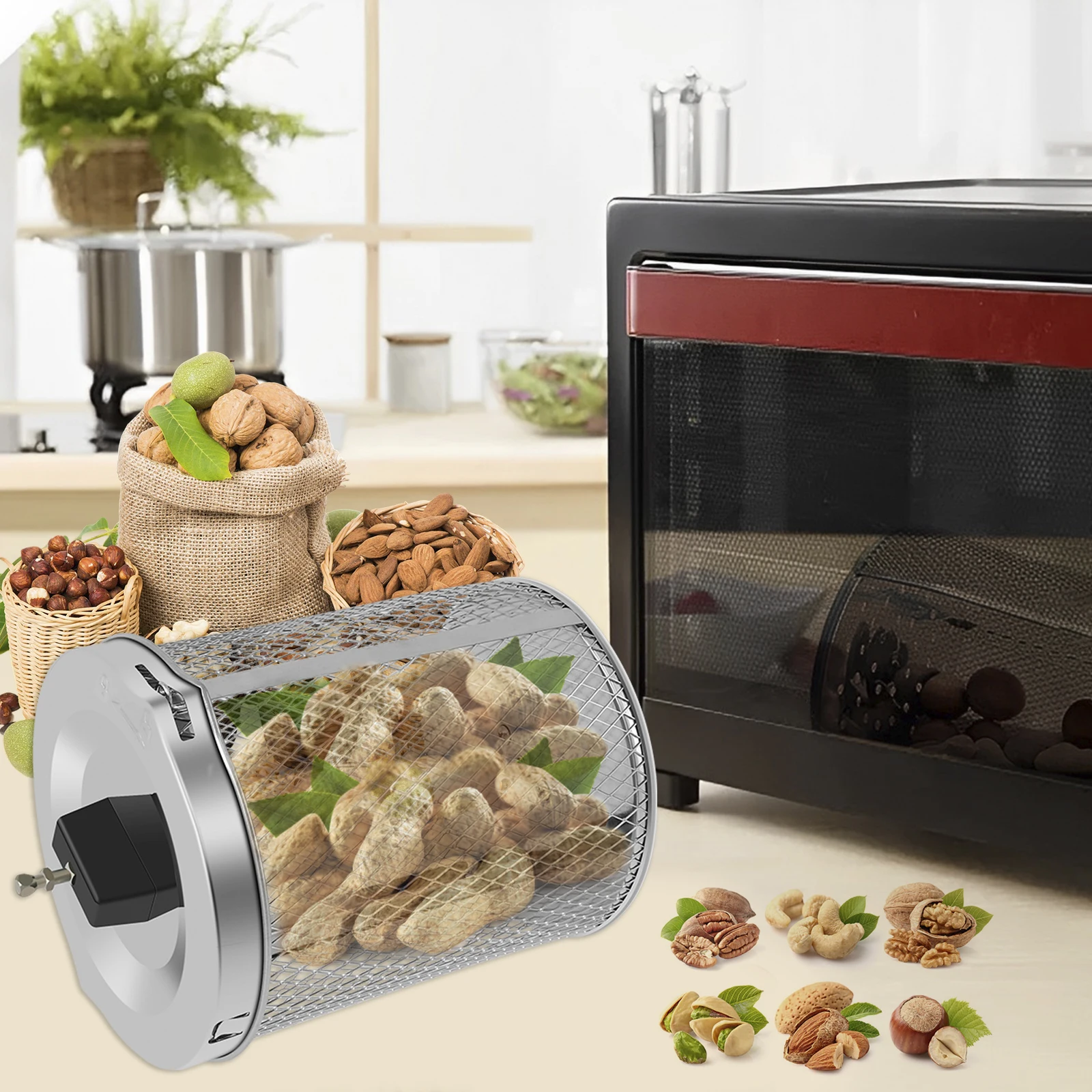 

Новая Корзина для гриля, 10 дюймов, вращающаяся на 360 ° решетка для гриля из нержавеющей стали