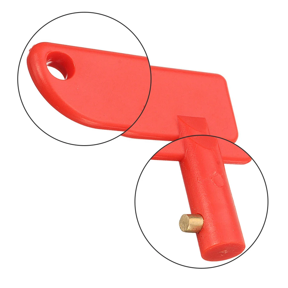 2 Pcs Red Mini Battery Cut Off Kill Isolator Switch Battery Disconnect   Spare Keys For Auto Boat Truck Marine