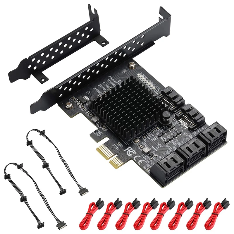 

8 Ports Pcie SATA Card, Pcie X1 Non Raid Controller Card For SATA III 6G Hard Drives