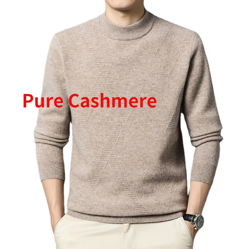 Winter New Arrival Autumn Pure and Cashmere Men's Round Neck Knitted Bottomed High Quality Warm Sweater Men Plus Size XS-2XL 3XL