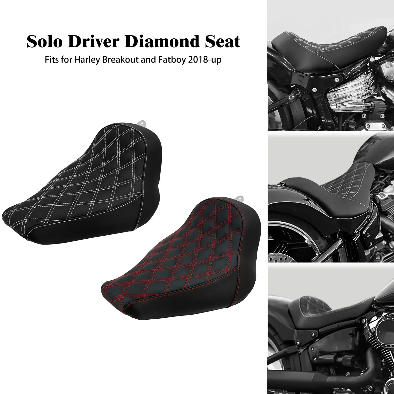 Черное низкопрофильное сиденье для мотоциклетного водителя алмазная Подушка