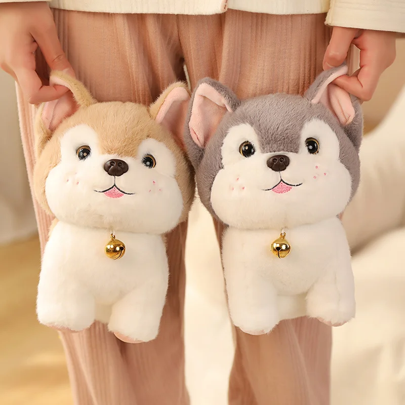 

1pc 25CM Simulation Husky Plush Dog Toy Super Cute Likelife Brown Grey Dog Doll Stuffed Animal Puppy Pets Toys for Children Gift