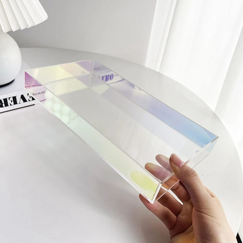 

Acrylic Transparent Water Cup Tray Teacup Jewelry Storage Tray Color Dessert Decorative Tray Creative Simple vanity tray