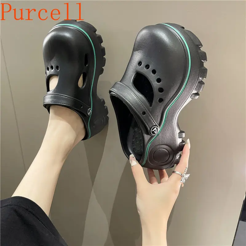 2023 new women's garden shoes heightening slippers girls beach shoes