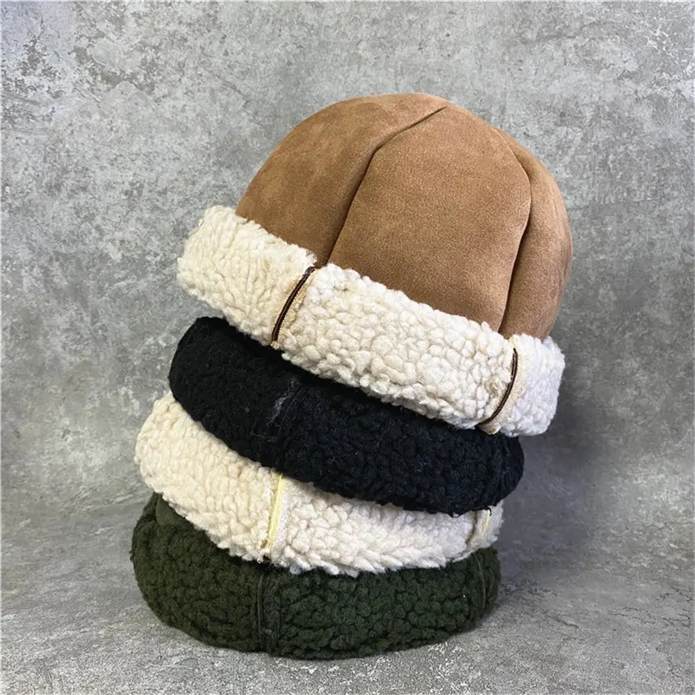 

Ветрозащитная зимняя теплая шапка с черепом в стиле ретро Шапка-бини из овечьей шерсти Толстая шапка с куполой дыни