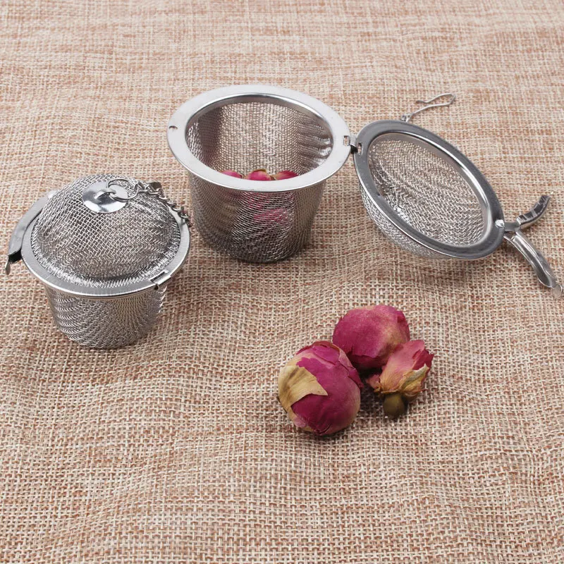 

Stainless Steel Tea Infuser Fine Mesh Loose Leaf Tea Strainer with Lid Easy to Use Wide Chain for Teaism Lover Seasoning