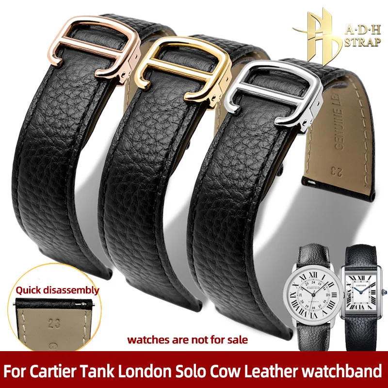 

Fit for Cartier Tank London Solo WSTA0042 WSTA0029 Genuine Leather Watch Strap Quick Disassembly Cow Band 17 20 22 23 24 25mm