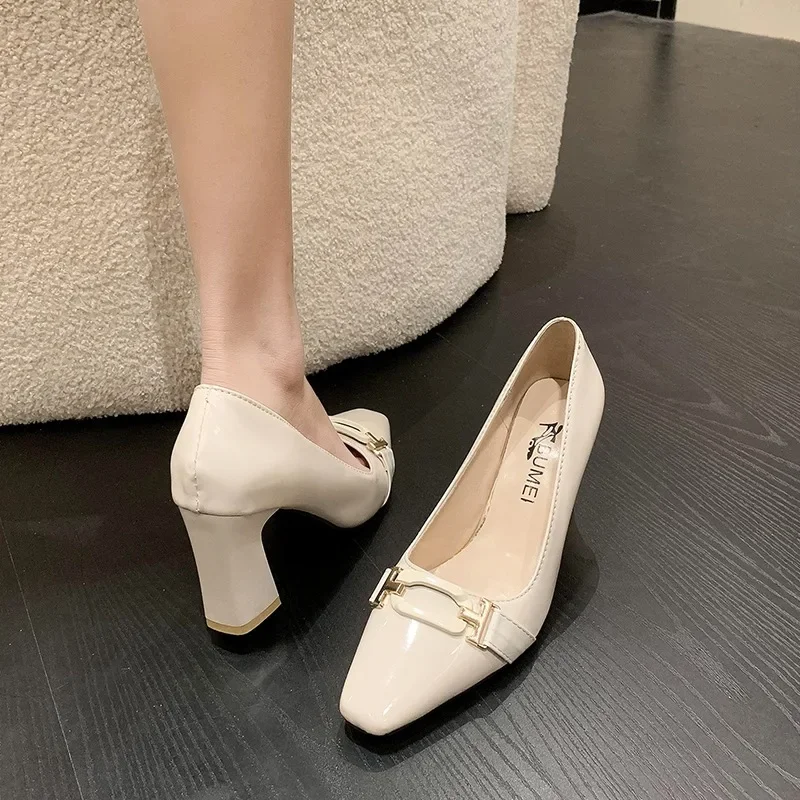 Элегантный твидовый стиль французский высокий каблук Новое поступление сезон