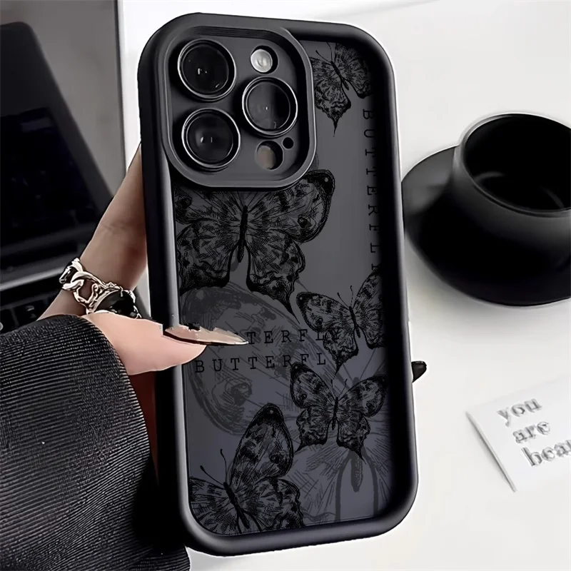 

INS Retro Butterfly Silicone Phone Case For Xiaomi Redmi 12 10 Case Redmi Note 8 10 11 12 Pro 9 Mi 11 Lite Poco X5 C55 C31 Cover