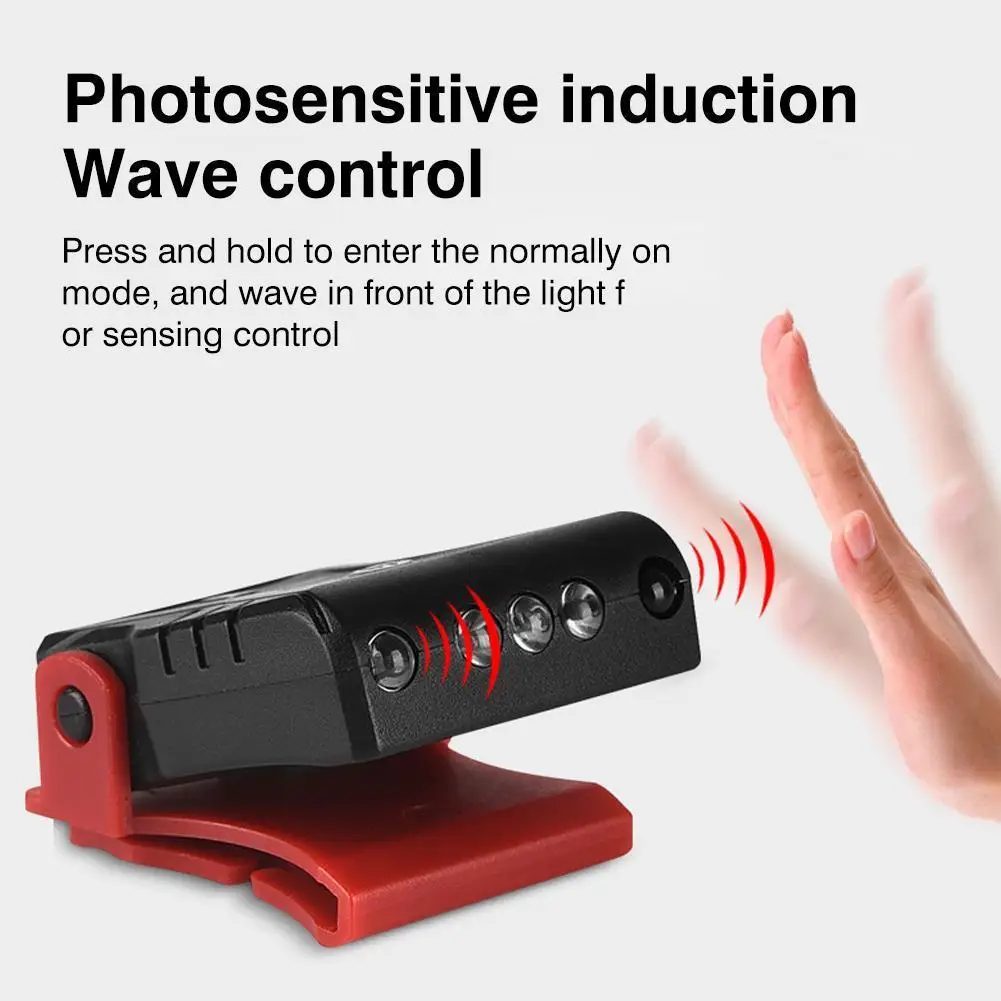 

Led Headlamp Sensor Cap Light Smart Sensor Multifunction Build-in Battery USB Rechargeable Head Flashlight Headlight