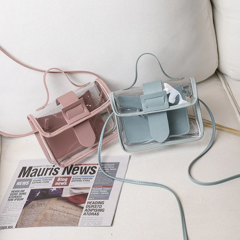 

Women's New Fashion Transparent Jelly Bag Shoulder Messenger Bags Simple Wild Child Mother Bag Coin Purse Handbags For Women