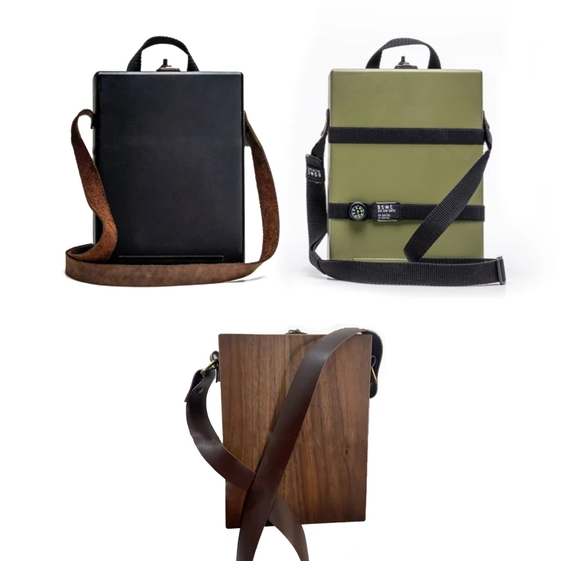 

Writer Messenger Bag Wood Box Artist Tool Brush Storage Box Vintage Sketch Box