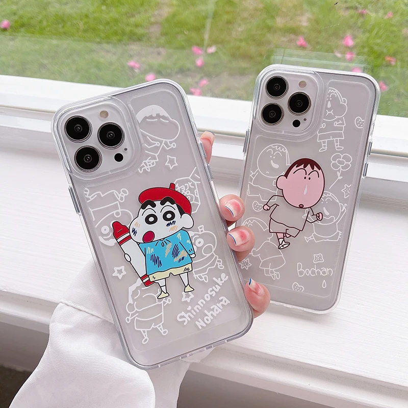 

Bandai Crayon Shin-chan Phone Case for iPhone 11 12 13 Pro Max 8 7 6 6S Plus X 5 XR XS Cover