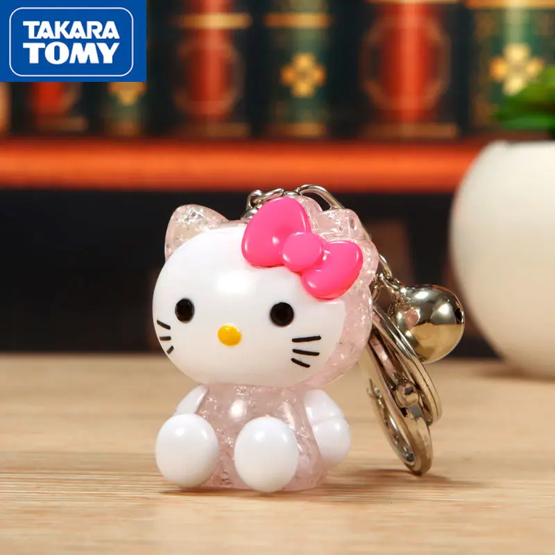 

TAKARA TOMY милый мультяшный Hello Kitty лед треснувший светящийся Автомобильный Брелок Плюшевый креативный подвесной брелок для ключей подарок