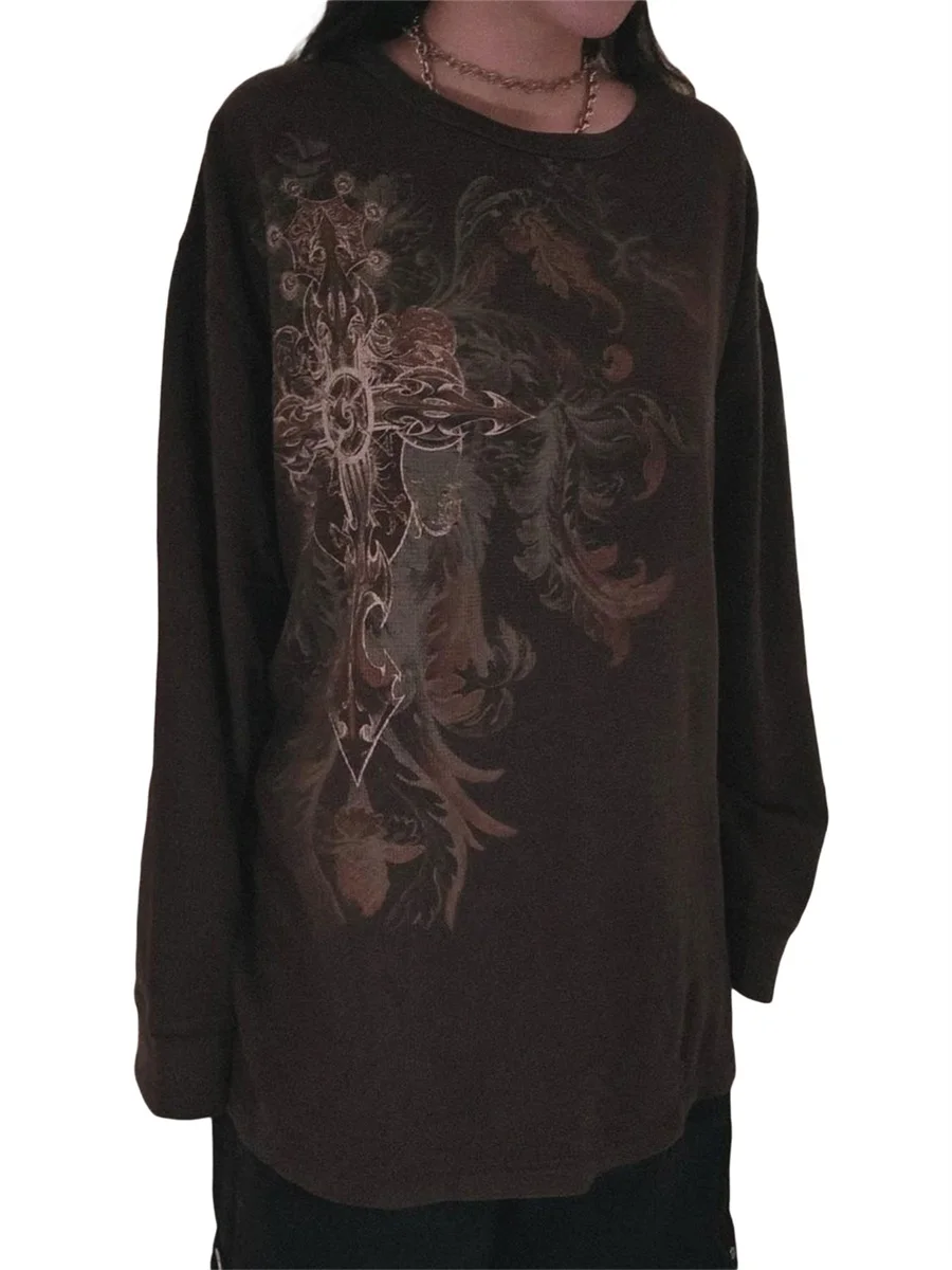 

Женские свитшоты с длинным рукавом, пуловер с графическим рисунком, футболка, Повседневная Свободная блузка, топы