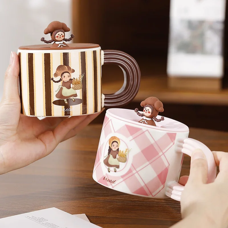 

Кружка Керамическая для девочек, 400 мл, с крышкой