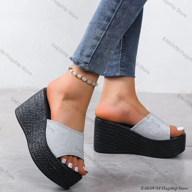 Sandals Summer 2023 Women Slippers Wedges Platform Beach Flip Flops Trend High Heels Ladies Shoes Pumps Thick Slides Sandalias
